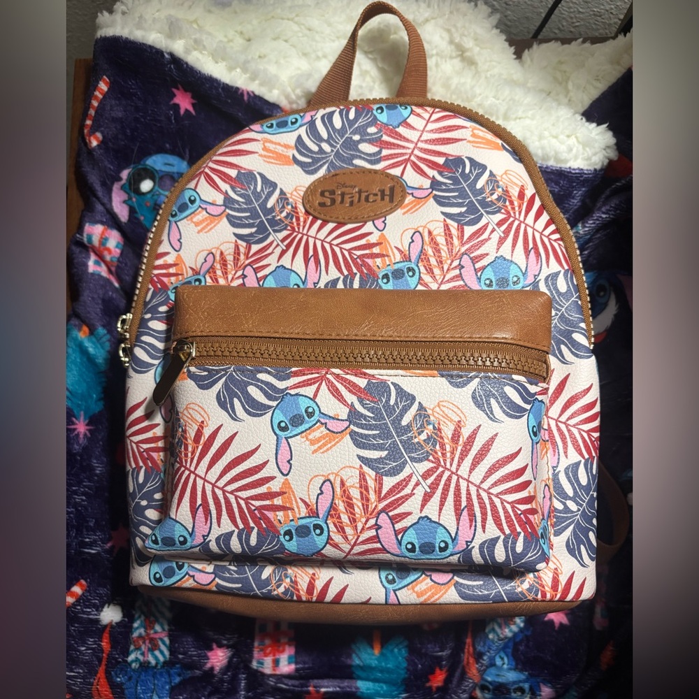 Disney Stitch Tropical Leaf Mini Backpack